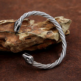 Double Snake Head Bracelet Stainless Steel Bangle