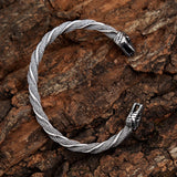 Double Snake Head Bracelet Stainless Steel Bangle