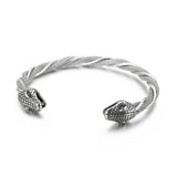 Double Snake Head Bracelet Stainless Steel Bangle
