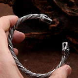 Double Snake Head Bracelet Stainless Steel Bangle