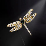 Green CZ Dragonfly Brooch Pin Women's Jewelry