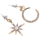 Halloween Moon Star Ear Pendants Stud Earrings Women Party Punk Accessory