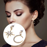 Halloween Moon Star Ear Pendants Stud Earrings Women Party Punk Accessory