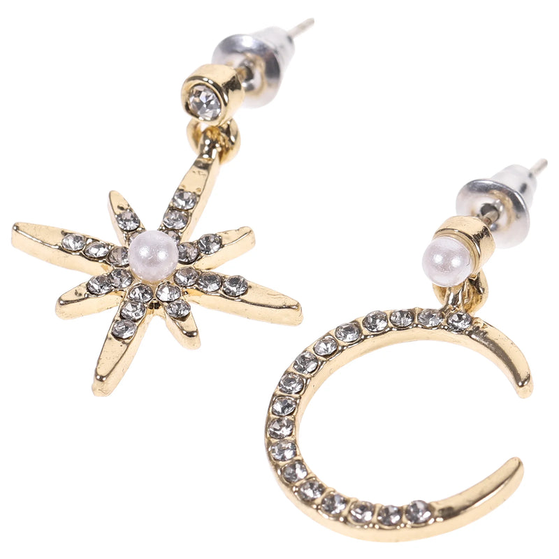 Halloween Moon Star Ear Pendants Stud Earrings Women Party Punk Accessory