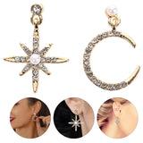 Halloween Moon Star Ear Pendants Stud Earrings Women Party Punk Accessory