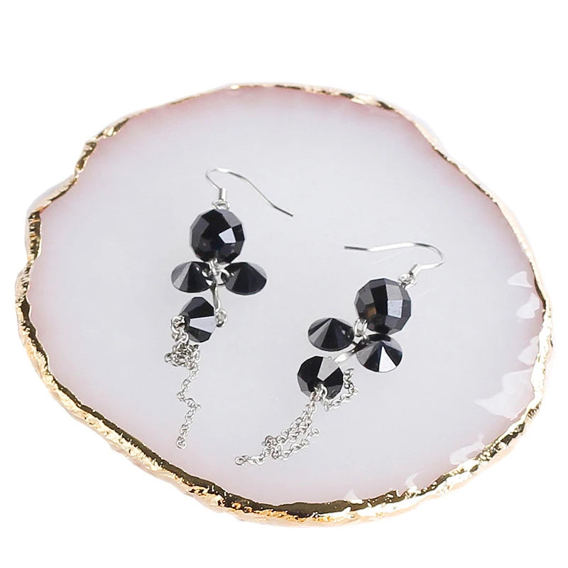 Earring Bracelet Jewelry Display Stand Holder Case Agate Storage Tray