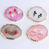 Earring Bracelet Jewelry Display Stand Holder Case Agate Storage Tray