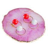 Earring Bracelet Jewelry Display Stand Holder Case Agate Storage Tray