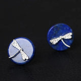 S925 Silver Lapis Lazuli Dragonfly Earrings