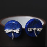 S925 Silver Lapis Lazuli Dragonfly Earrings