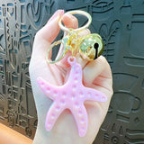 Colorful Acrylic Starfish Keychain Sea Beach Pendant Holiday Keyring