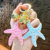 Colorful Acrylic Starfish Keychain Sea Beach Pendant Holiday Keyring