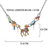 Colorful Animal Dog Bones Choker Necklace Women Enamel Alloy Pendant
