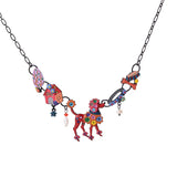 Colorful Animal Dog Bones Choker Necklace Women Enamel Alloy Pendant