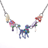 Colorful Animal Dog Bones Choker Necklace Women Enamel Alloy Pendant