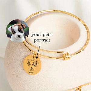 Engraving Pet Name Bracelet Stainless Steel Bangle