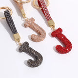 Sparkling Rhinestone Letter Keychain for Women
