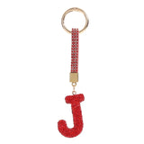 Sparkling Rhinestone Letter Keychain for Women