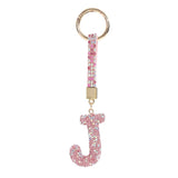 Sparkling Rhinestone Letter Keychain for Women