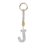 Sparkling Rhinestone Letter Keychain for Women
