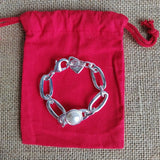 Elegant 925 Silver & 14K Pearls Bracelet Gift