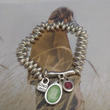 European American Electroplating 925 Silver Leaves Crystals Bracelet