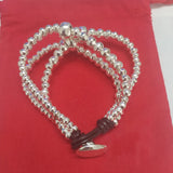European American Electroplating Silver Chains Beads Bracelet