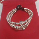 European American Electroplating Silver Chains Beads Bracelet