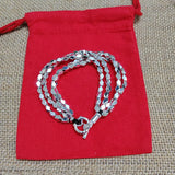 Unique 925 Silver Four Chains Charm Bracelet Jewelry