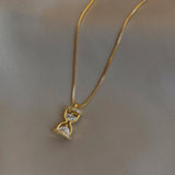 Hourglass Pendant Short Necklace Woman Jewelry Party Girl's