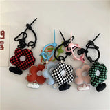 Fabric Flower Keychain Backpack Pendant