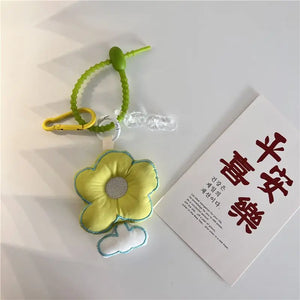 Fabric Flower Keychain Backpack Pendant