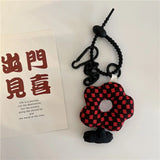 Fabric Flower Keychain Backpack Pendant