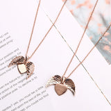 Crystal Silver Angel Wings Necklace for Women Summer Jewelry Gift