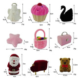 Flocking Jewelry Box Snowman Star Image Earring Ring Storage Small Display