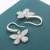 Sterling Silver Bow Earrings with Zircon - Anniversary Gift