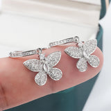 Sterling Silver Bow Earrings with Zircon - Anniversary Gift