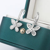 Sterling Silver Bow Earrings with Zircon - Anniversary Gift
