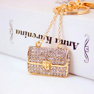Rhinestone Handbag Keychains Car Key Chains Women Bag Charm Pendant Keyrings