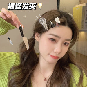 Funny Light Bulb Hair Clip Bangs Clip Hair Accessories Women