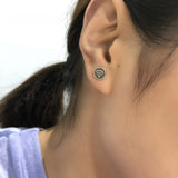 Geometric Wifi Shape 925 Silver Stud Earrings