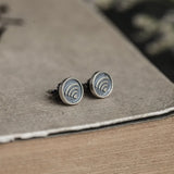 Geometric Wifi Shape 925 Silver Stud Earrings
