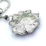 Red Rose Keychain Lady Bag Accessories Metal Rhinestone Pendant Gift