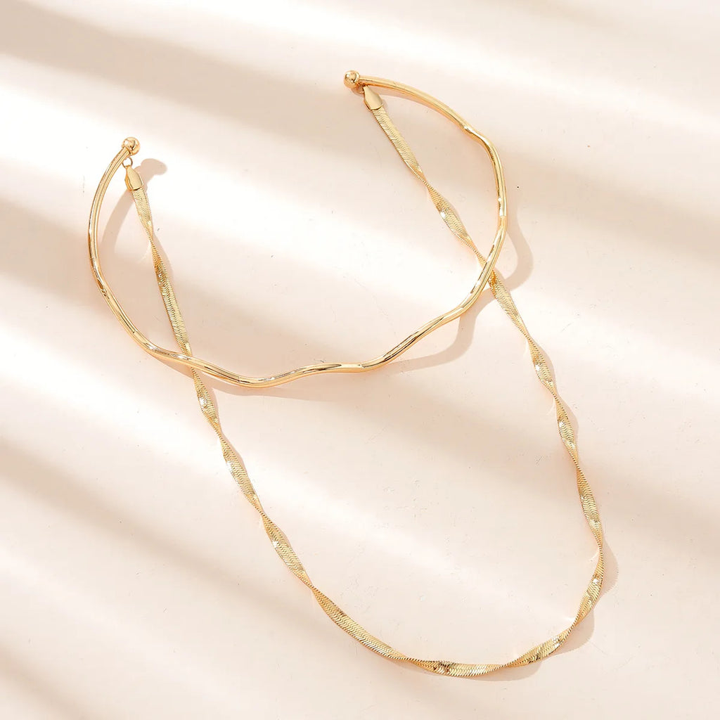 Metal Weave Choker Necklace for Women Hollow Statement Jewelry