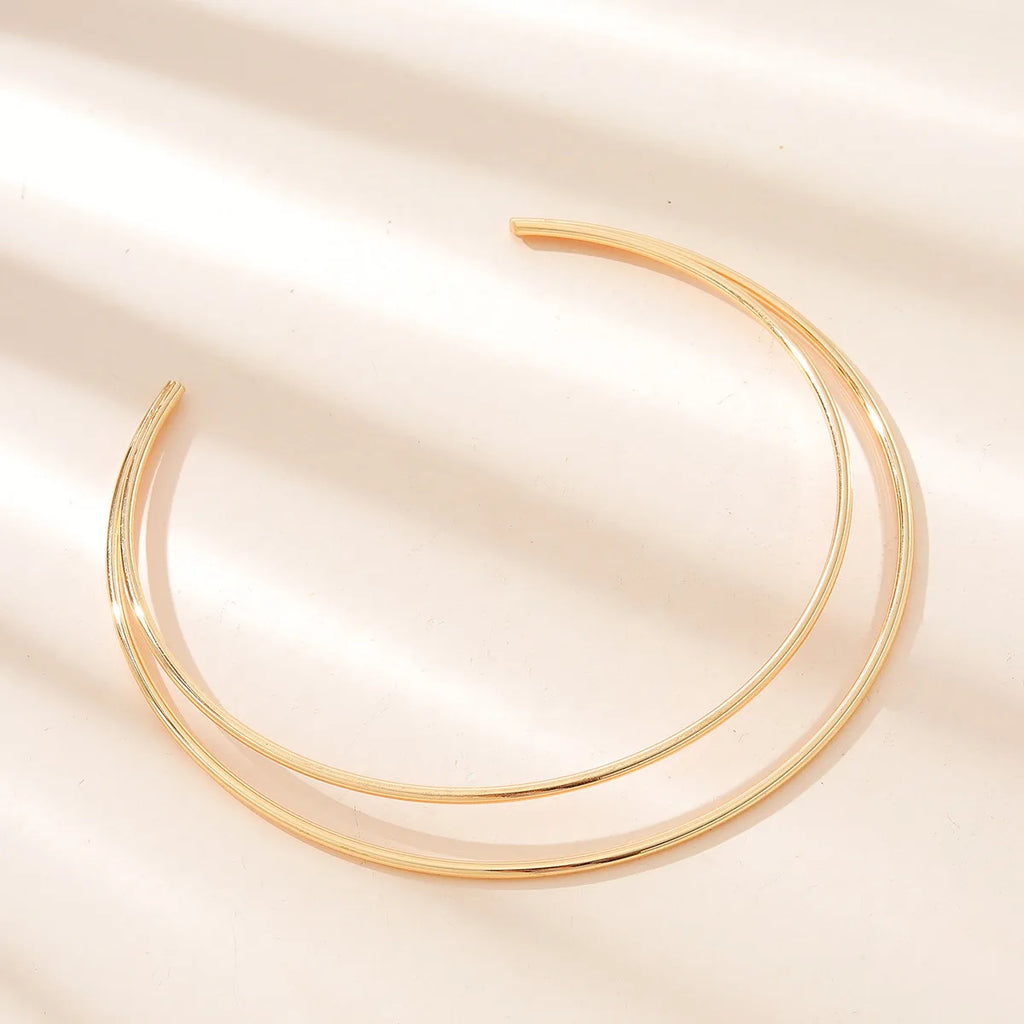 Metal Weave Choker Necklace for Women Hollow Statement Jewelry