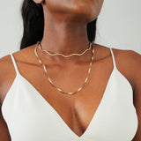 Metal Weave Choker Necklace for Women Hollow Statement Jewelry