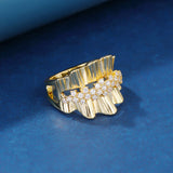 Geometric CZ Ring for Women Natural Stone Finger Ring Vintage Jewelry