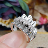 Geometric CZ Ring for Women Natural Stone Finger Ring Vintage Jewelry