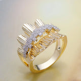 Geometric CZ Ring for Women Natural Stone Finger Ring Vintage Jewelry