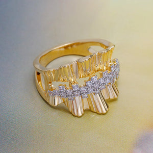 Geometric CZ Ring for Women Natural Stone Finger Ring Vintage Jewelry